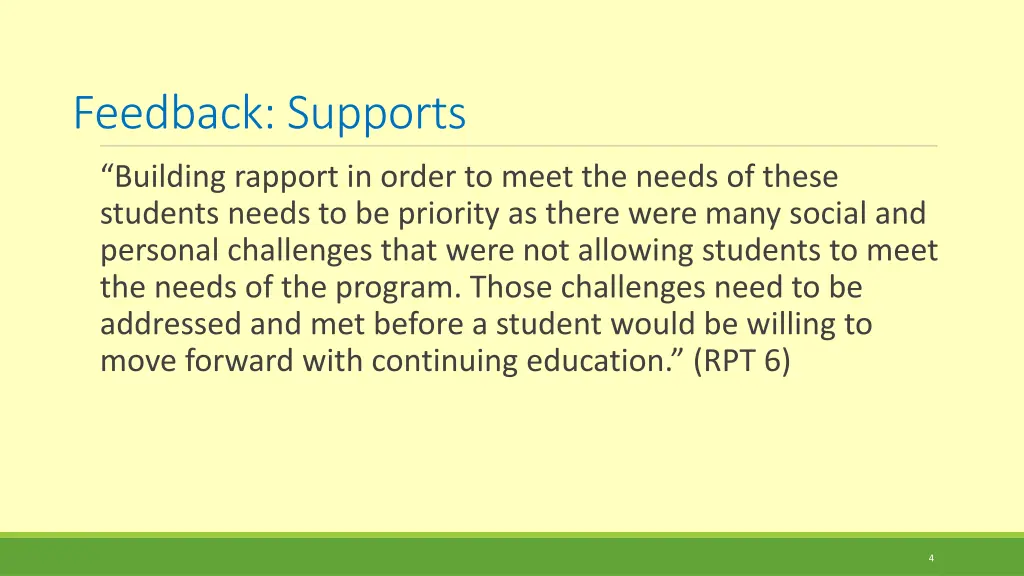 feedback supports