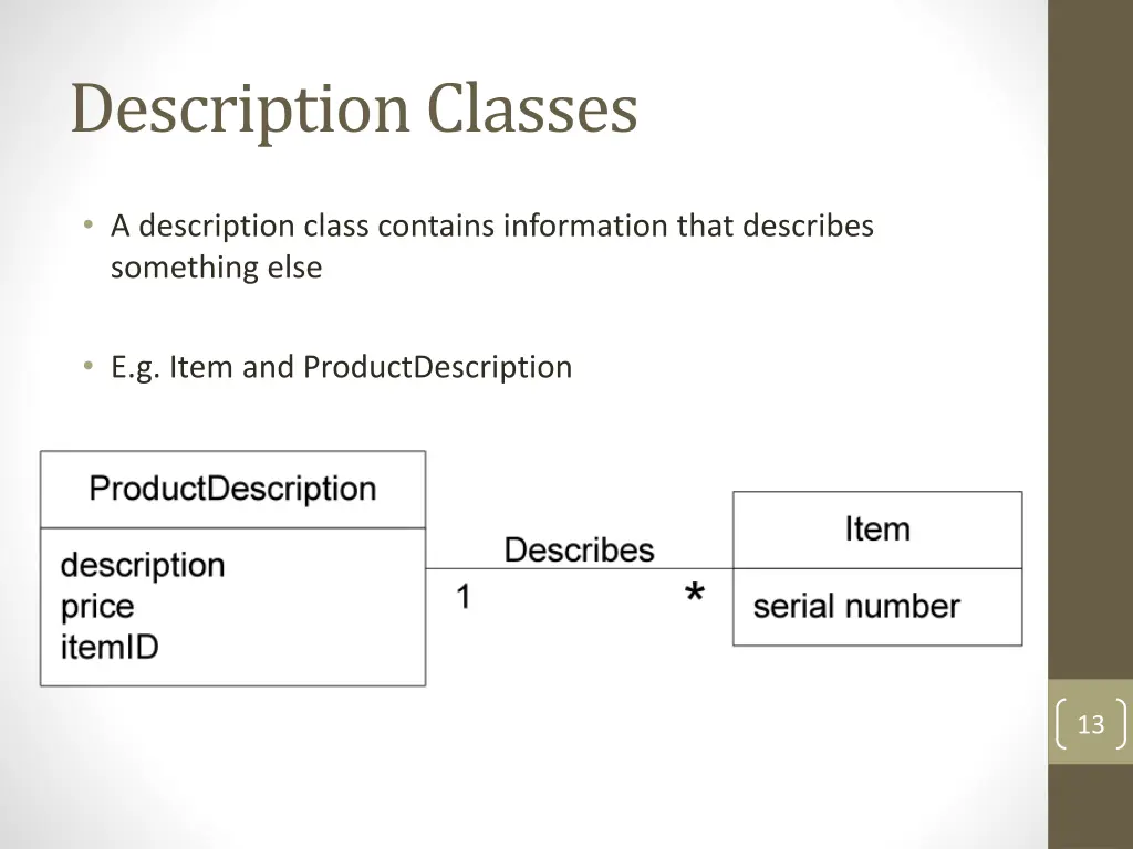 description classes