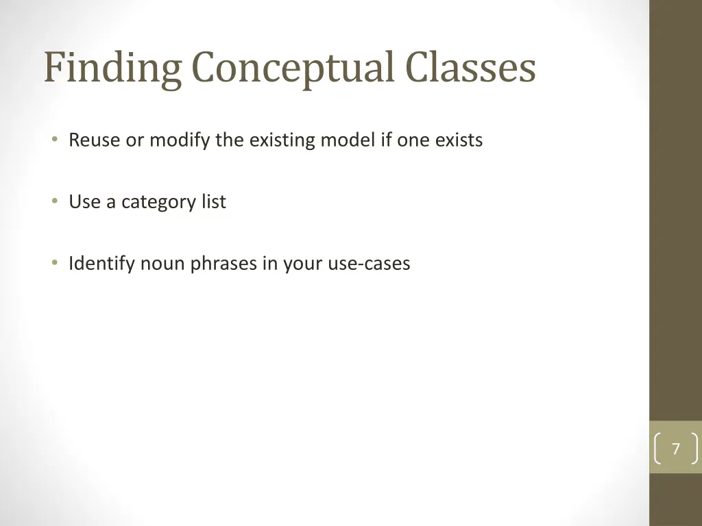 finding conceptual classes