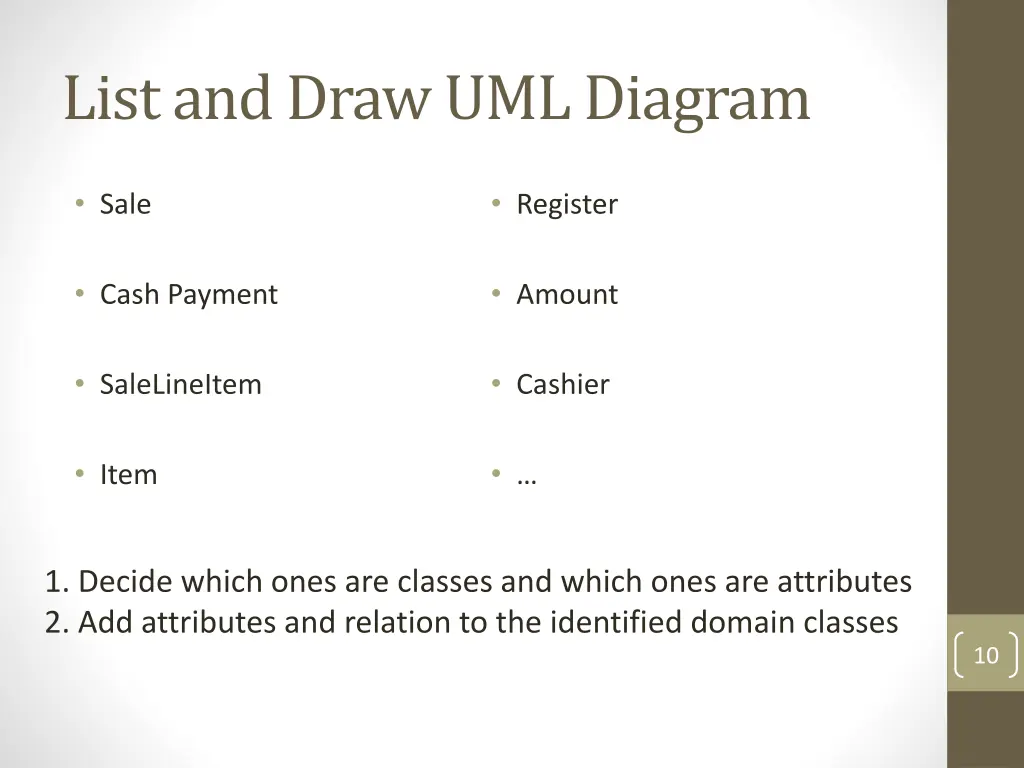 list and draw uml diagram