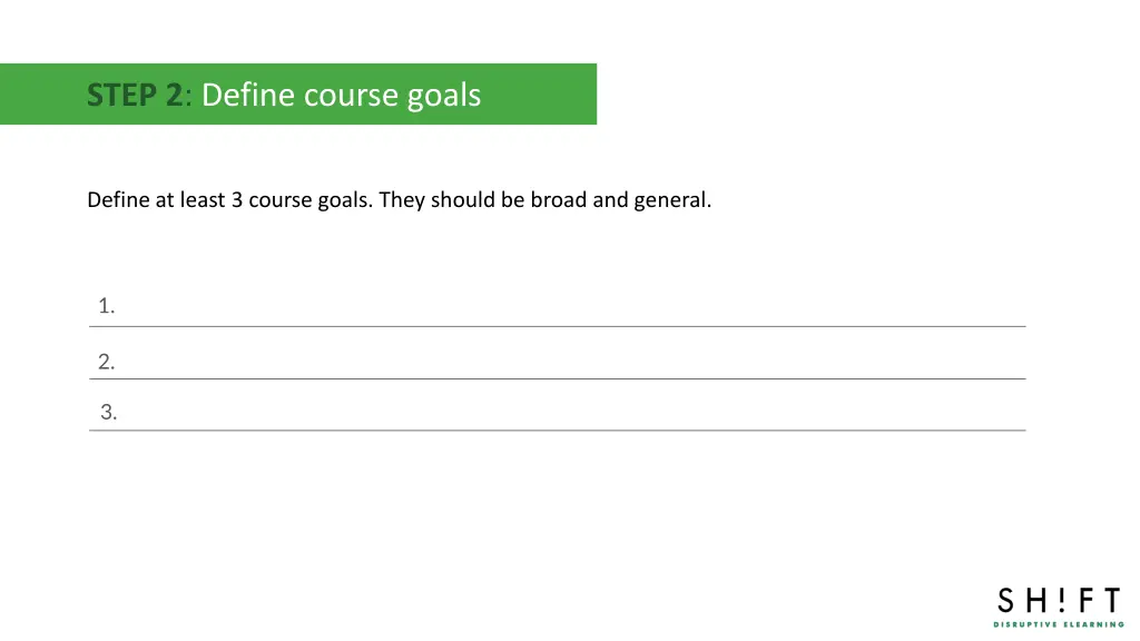 step 2 define course goals