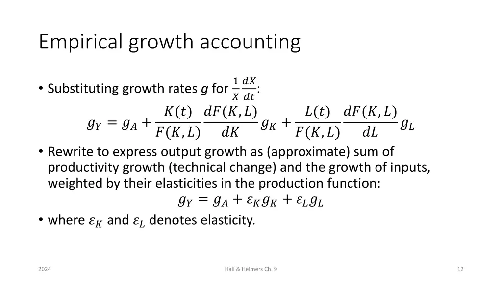 empirical growth accounting 2