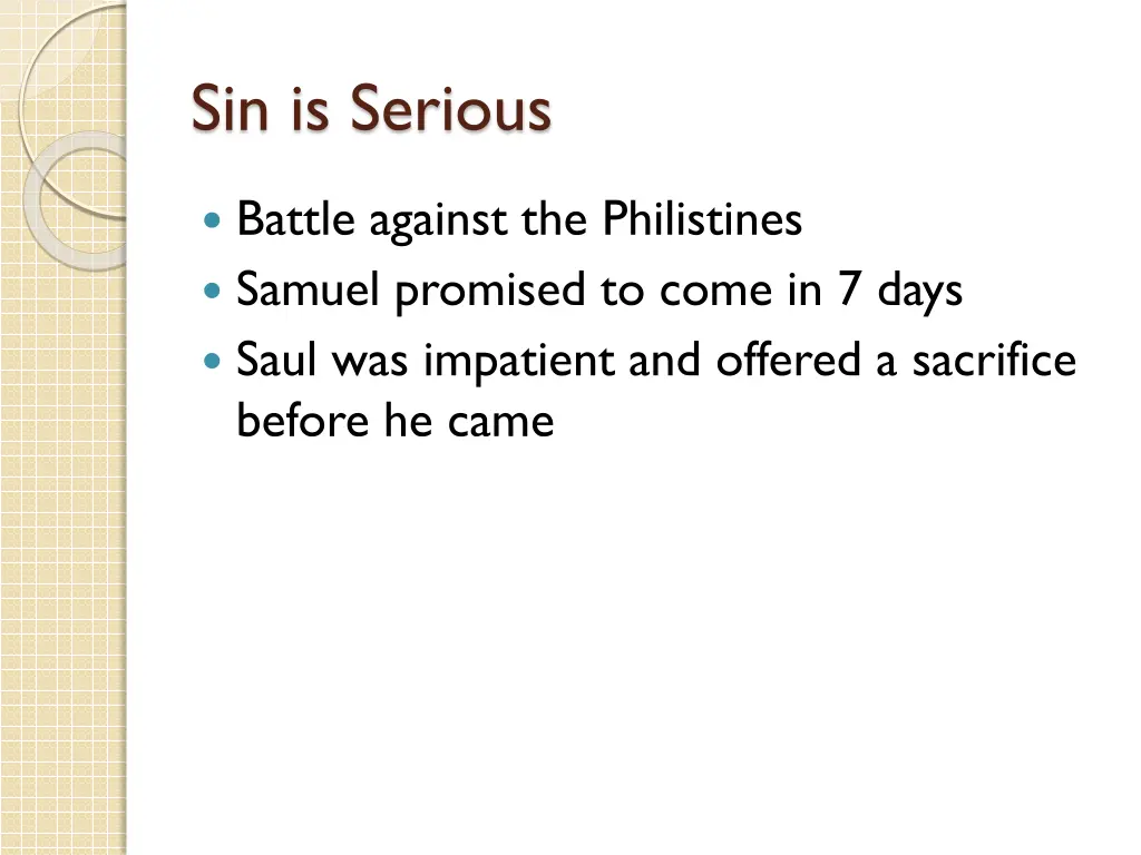 sin is serious