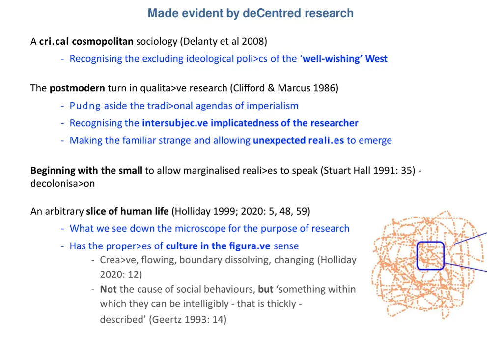made evident by decentred research