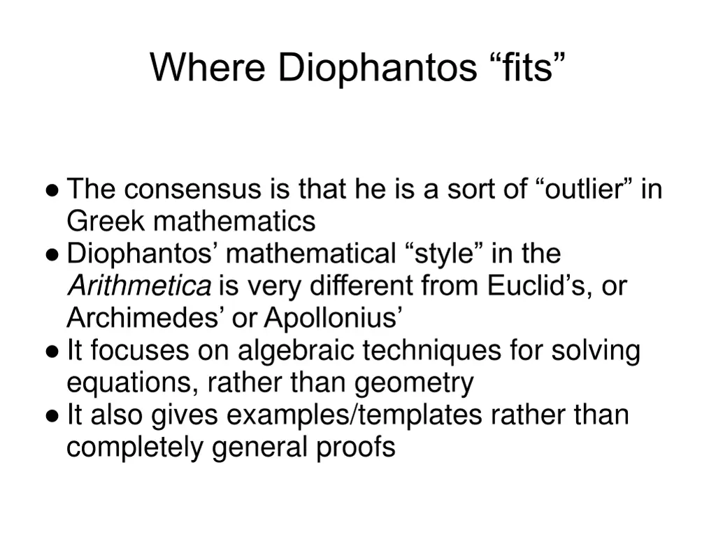 where diophantos fits