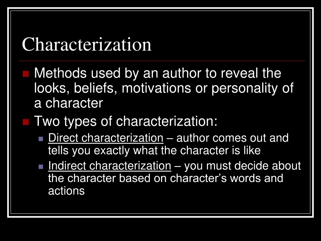 characterization