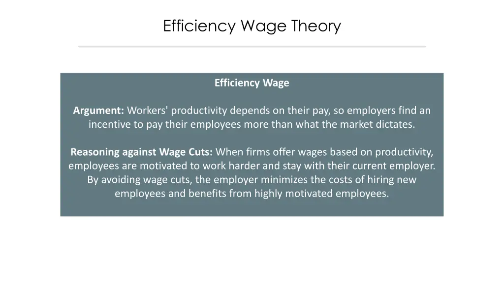 efficiency wage theory