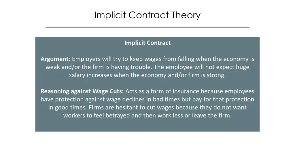 implicit contract theory