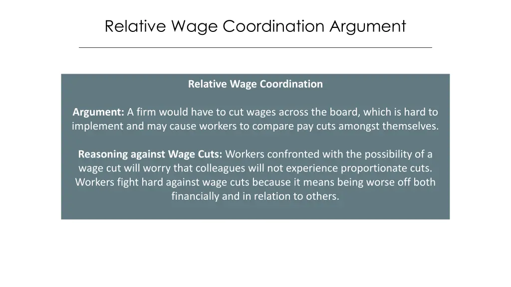 relative wage coordination argument