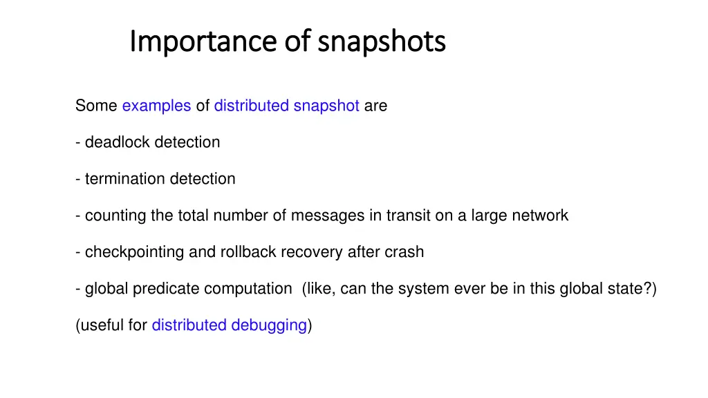importance of snapshots importance of snapshots