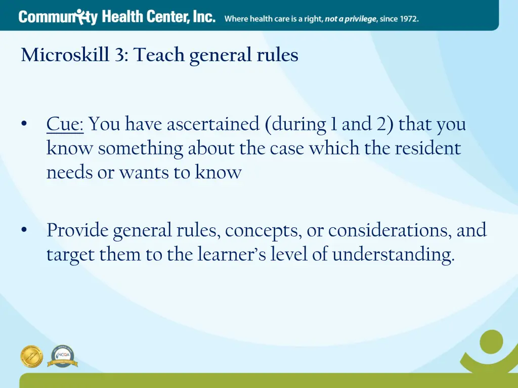 microskill 3 teach general rules