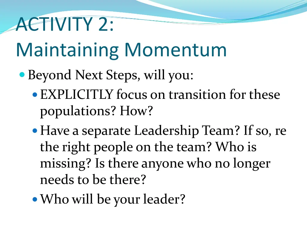 activity 2 maintaining momentum
