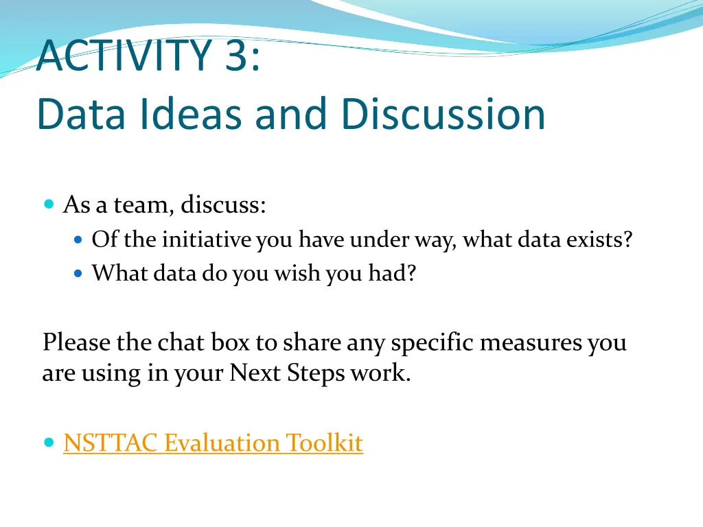 activity 3 data ideas and discussion