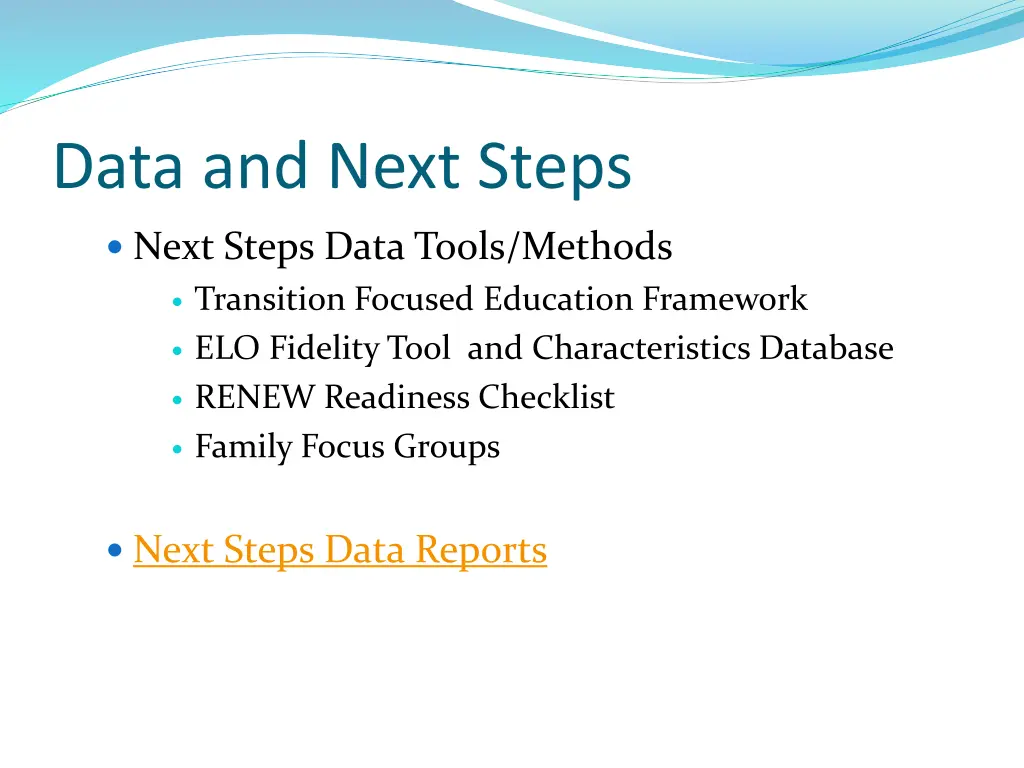 data and next steps