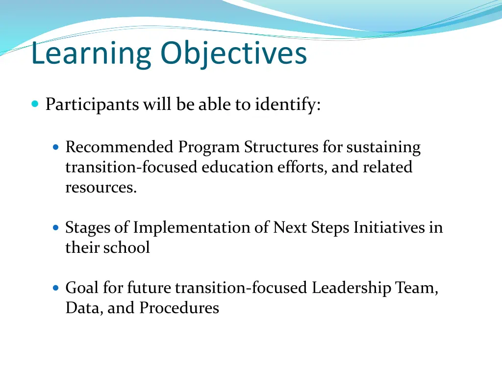 learning objectives