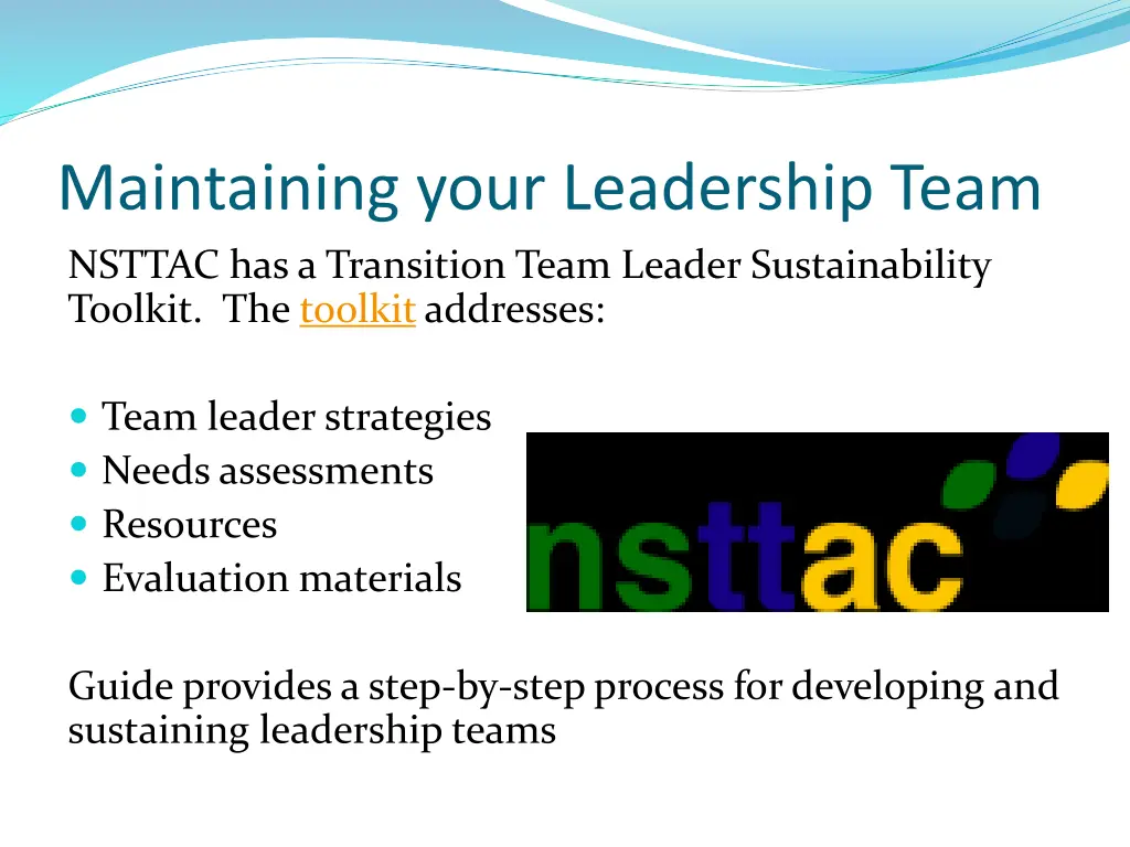 maintaining your leadership team nsttac