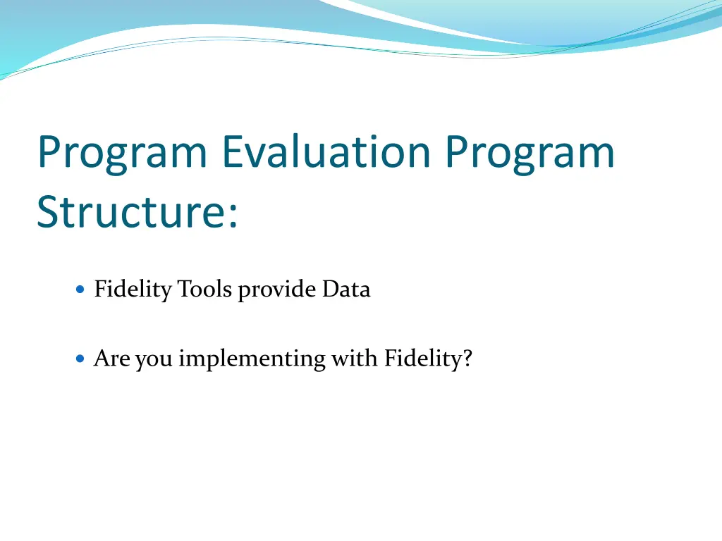 program evaluation program structure