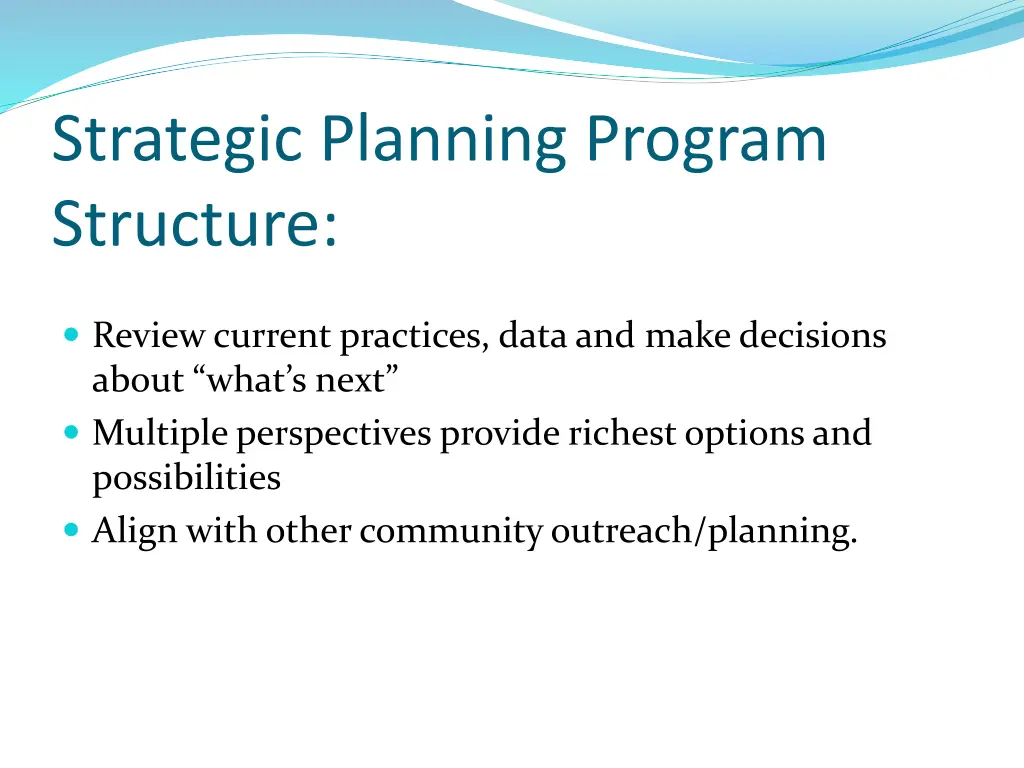 strategic planning program structure