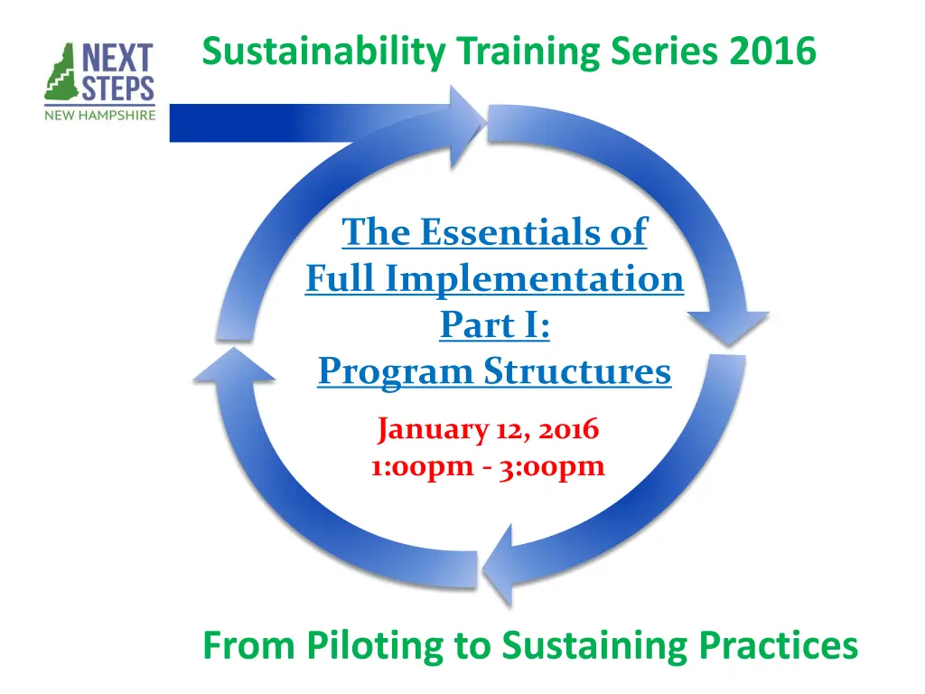 sustainability training series 2016