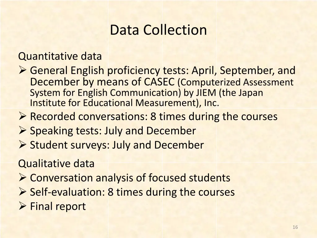 data collection