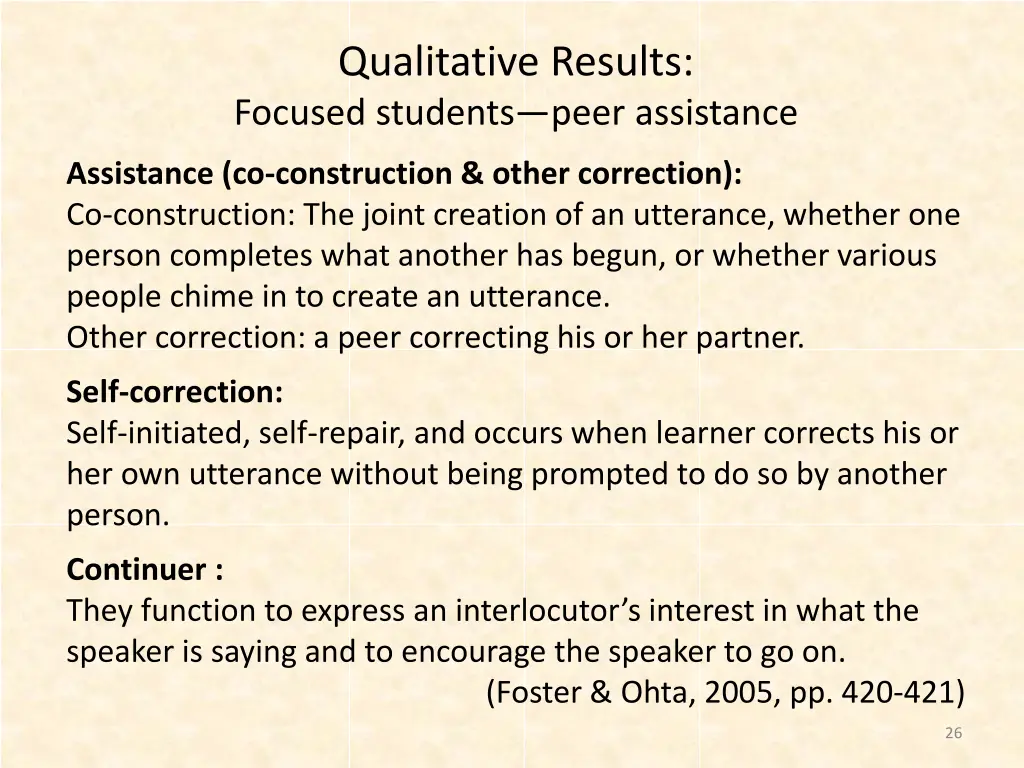 qualitative results focused students peer