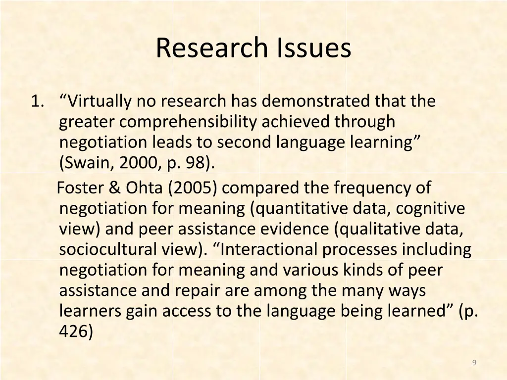 research issues