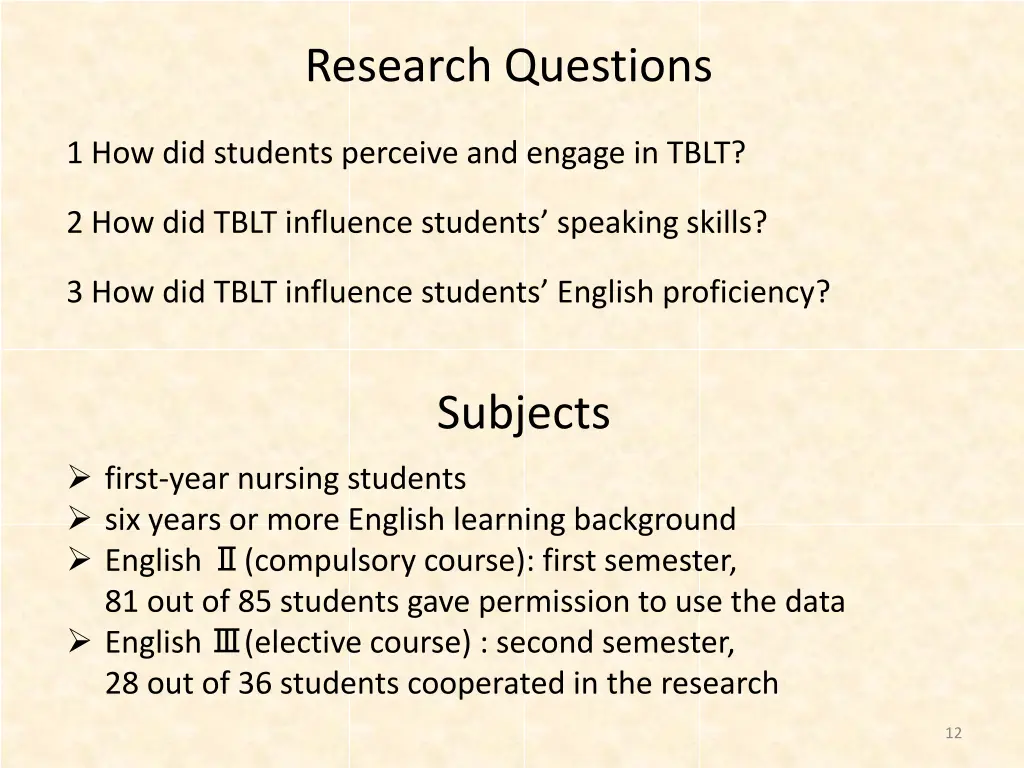 research questions
