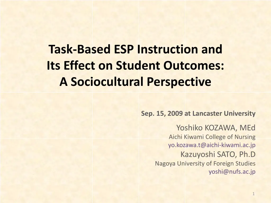 task based esp instruction and its effect