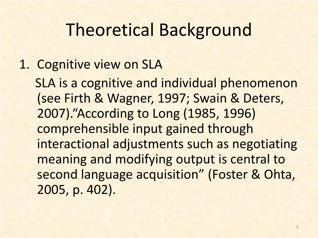 theoretical background