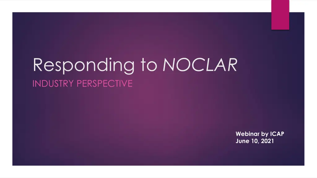 responding to noclar industry perspective
