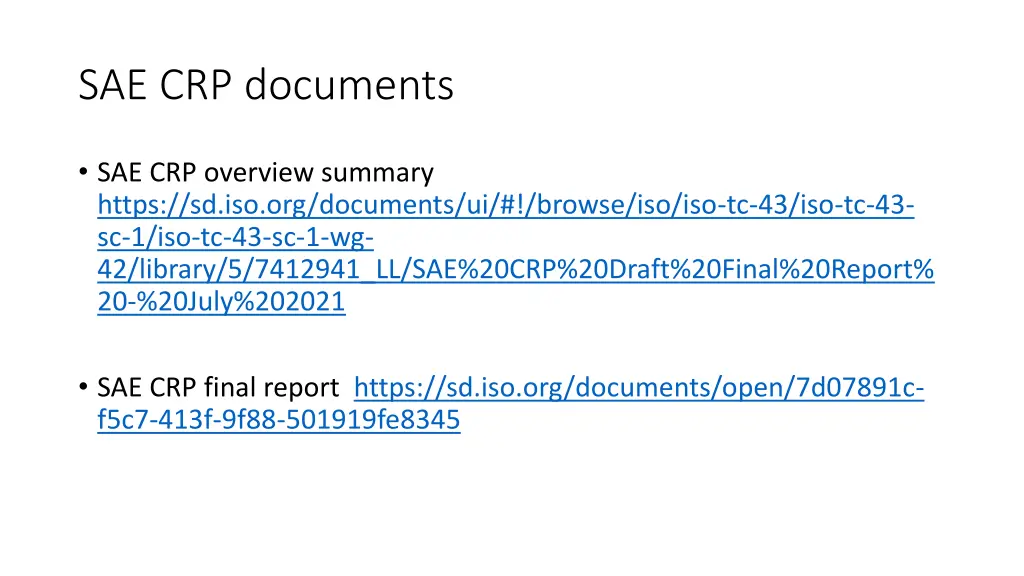 sae crp documents