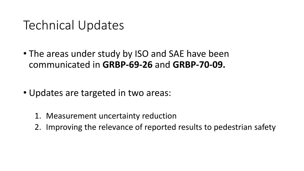 technical updates