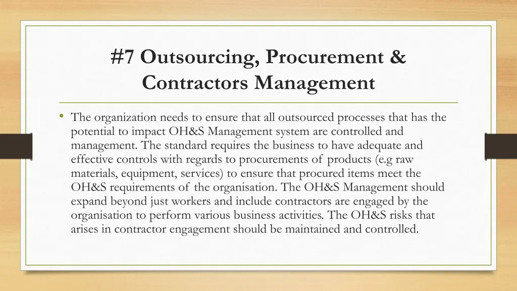 7 outsourcing procurement contractors management