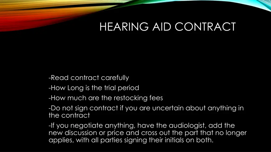 hearing aid contract