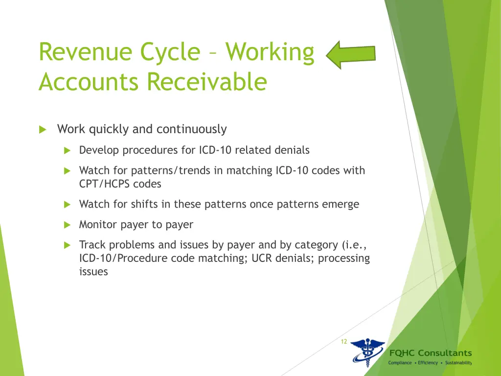 revenue cycle working accounts receivable