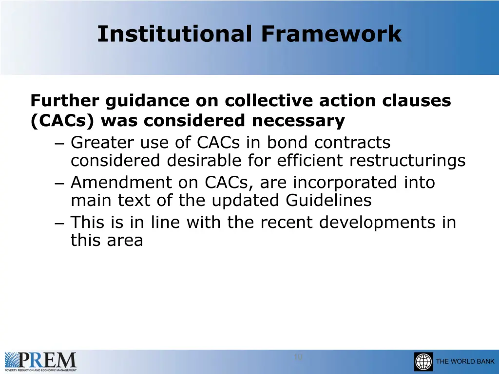 institutional framework