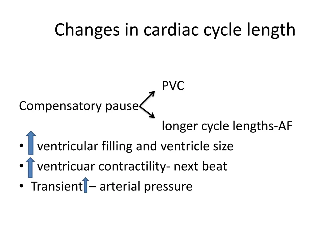 changes in cardiac cycle length