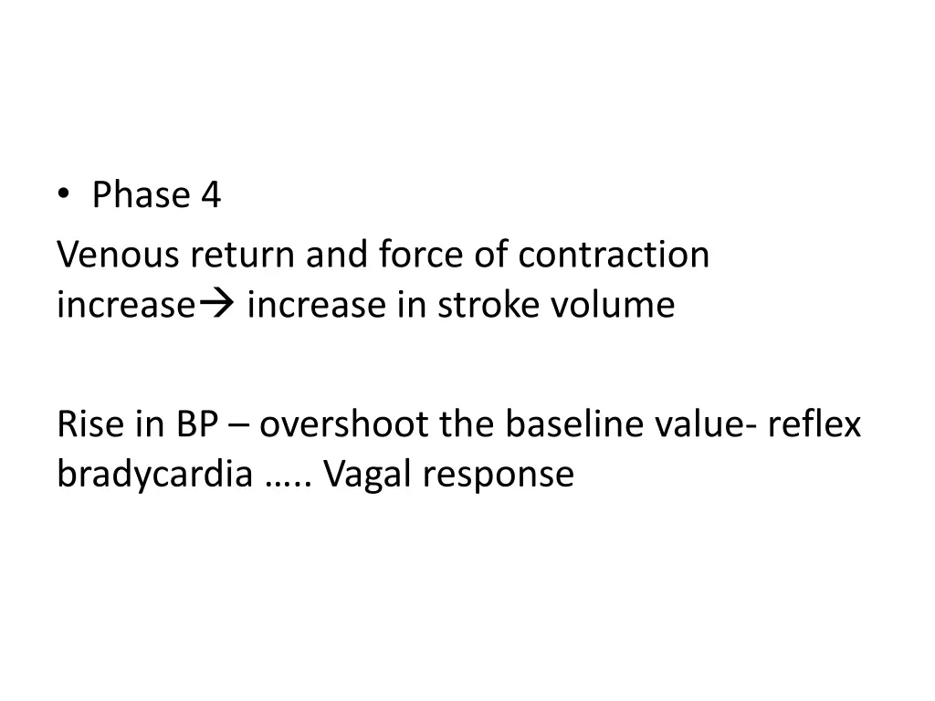 phase 4 venous return and force of contraction