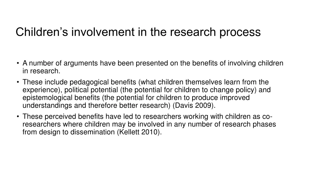 children s involvement in the research process