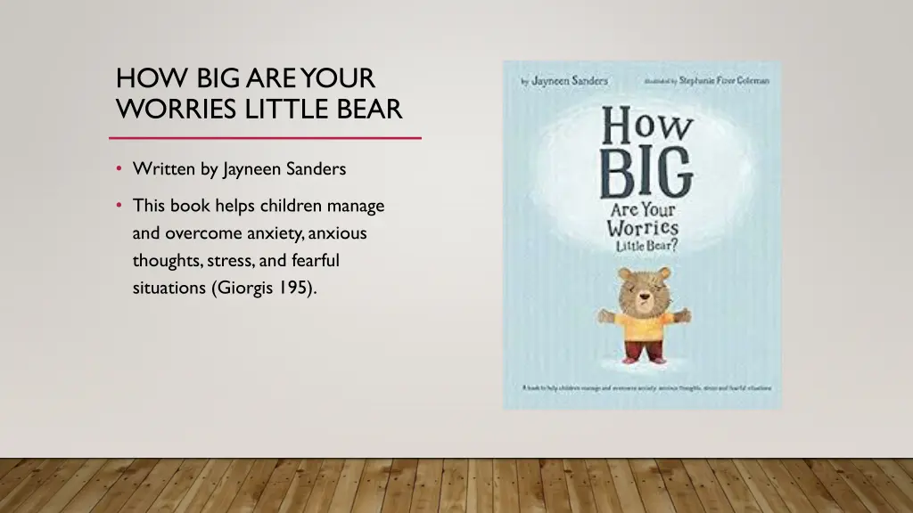 how big are your worries little bear
