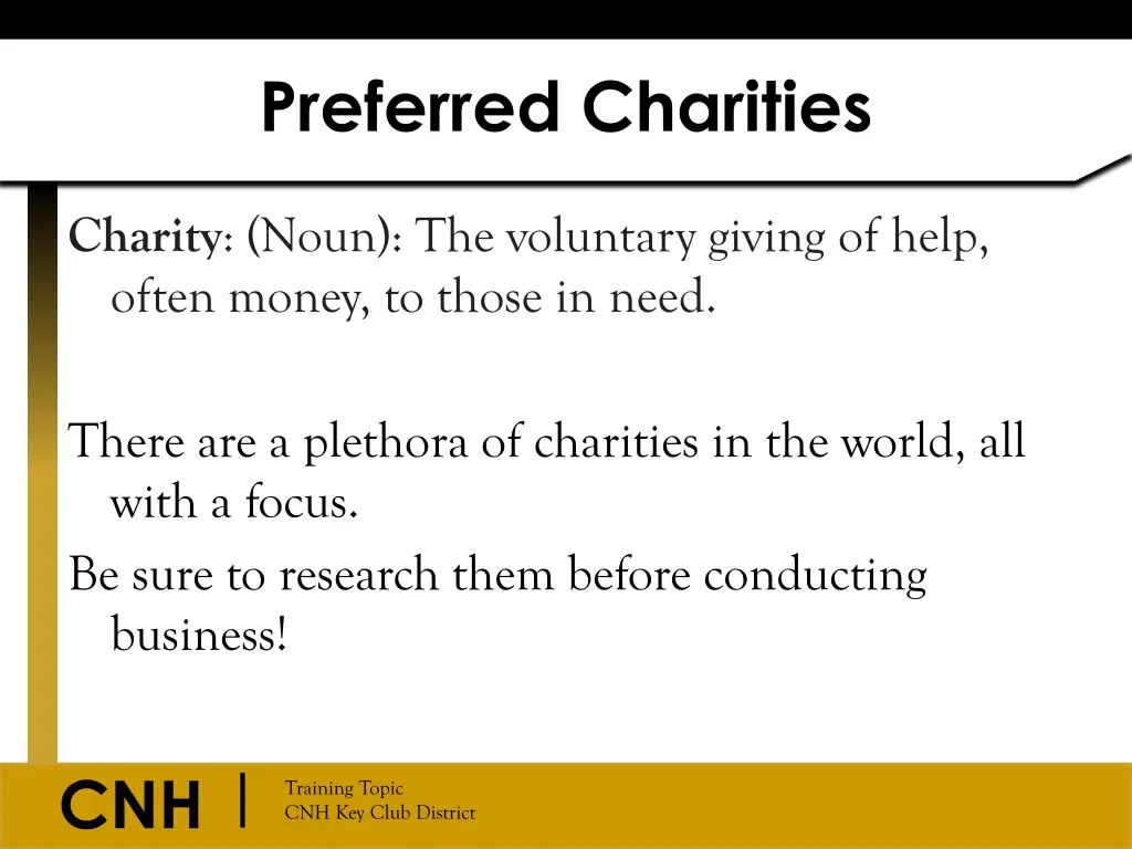 preferred charities