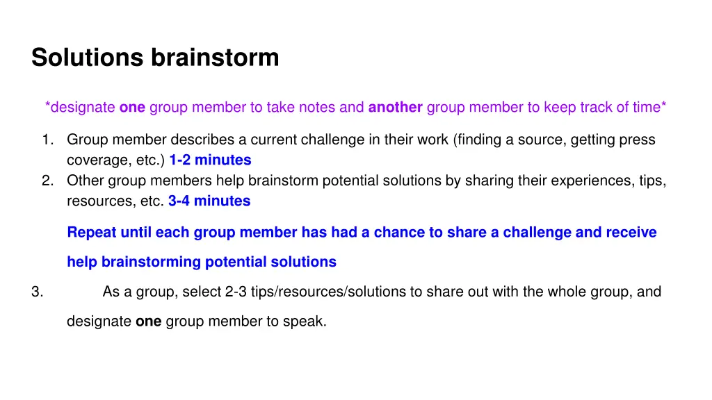 solutions brainstorm