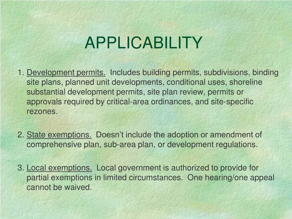 applicability