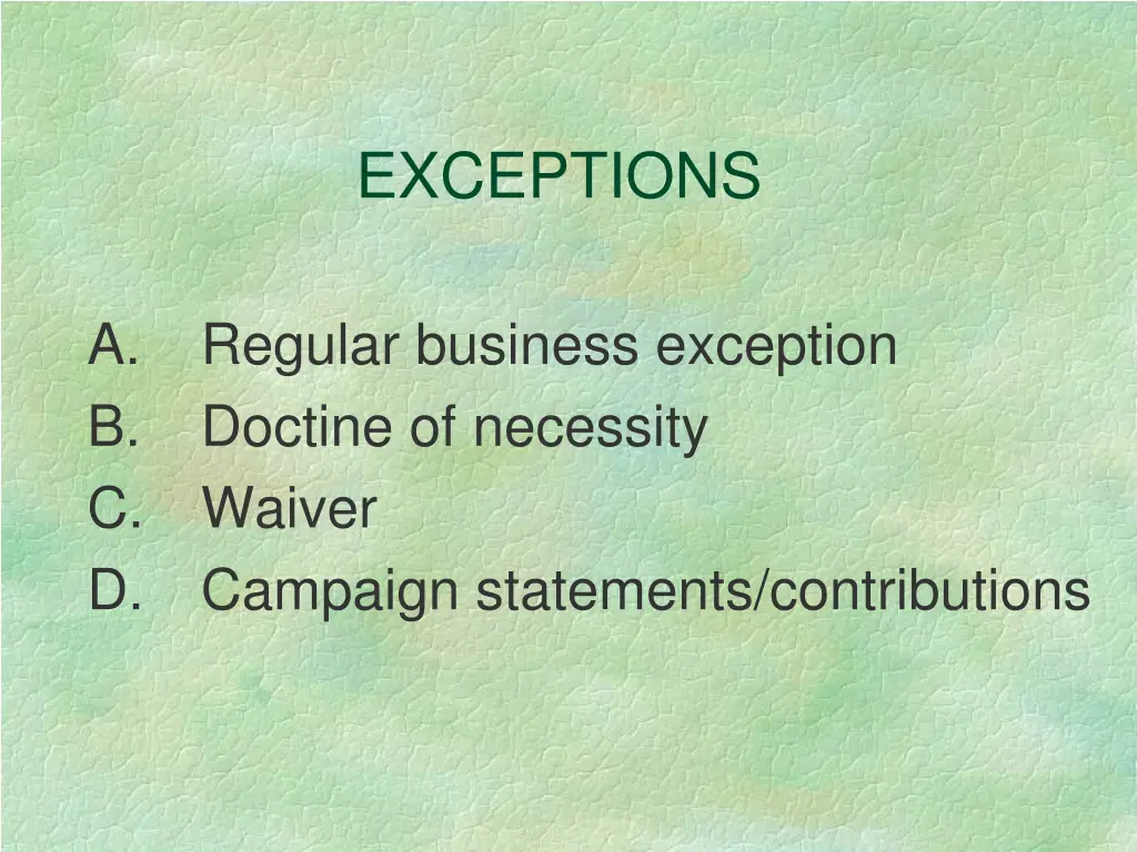 exceptions