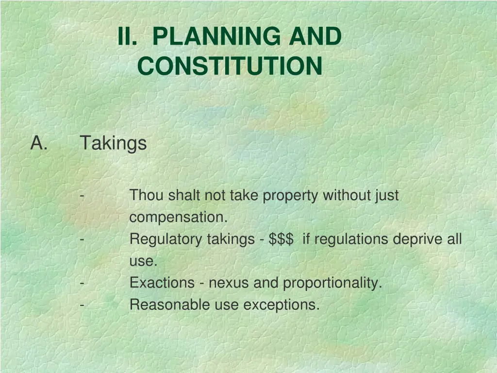 ii planning and constitution