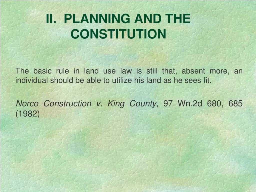ii planning and the constitution