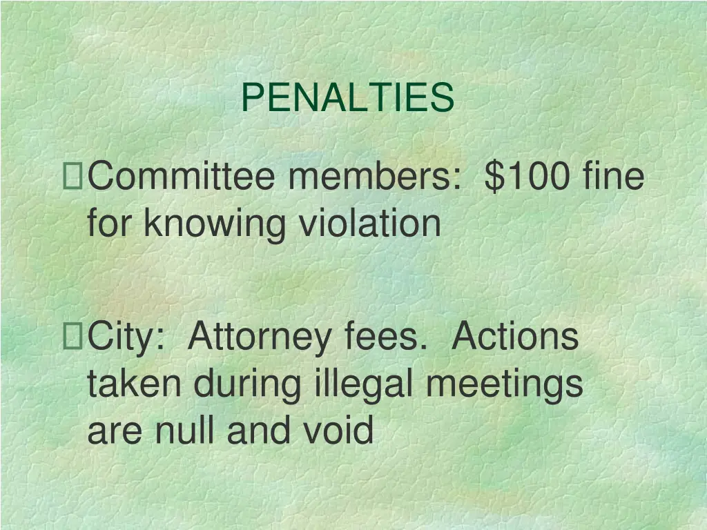penalties