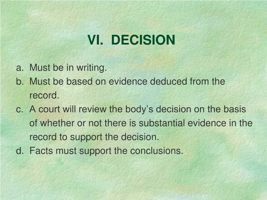 vi decision