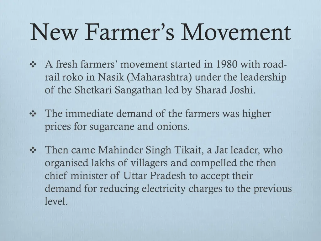 new farmer s movement
