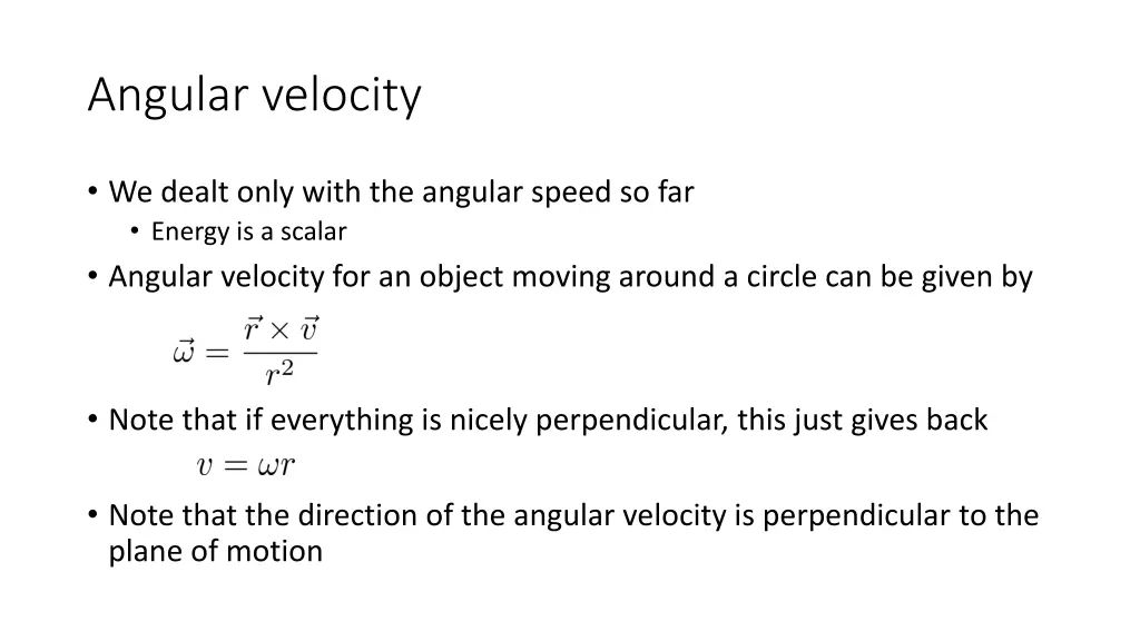 angular velocity